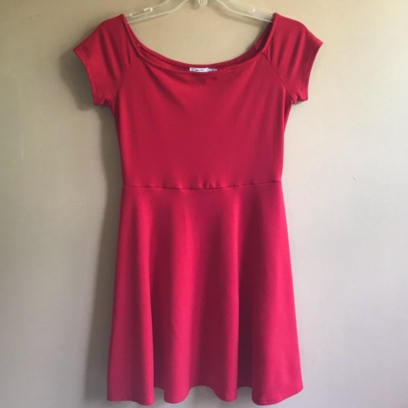 KIMCHI BLUE RED FIT FLARE DRESS SHORT SLEEVE - Picture 4 of 6